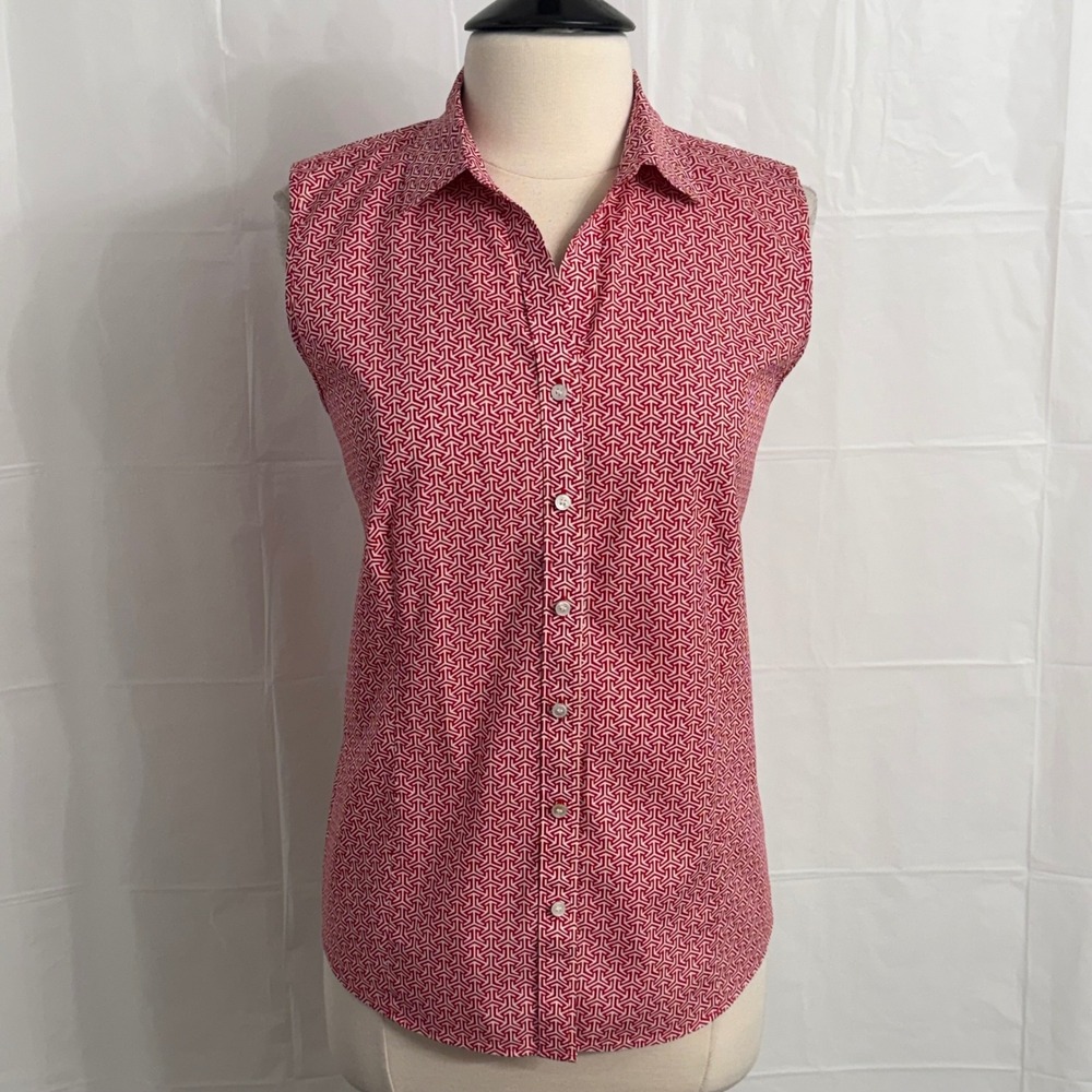 Talbots "Sleeveless‎ Perfect Shirt" Classic Collar Front Button-down Blouse